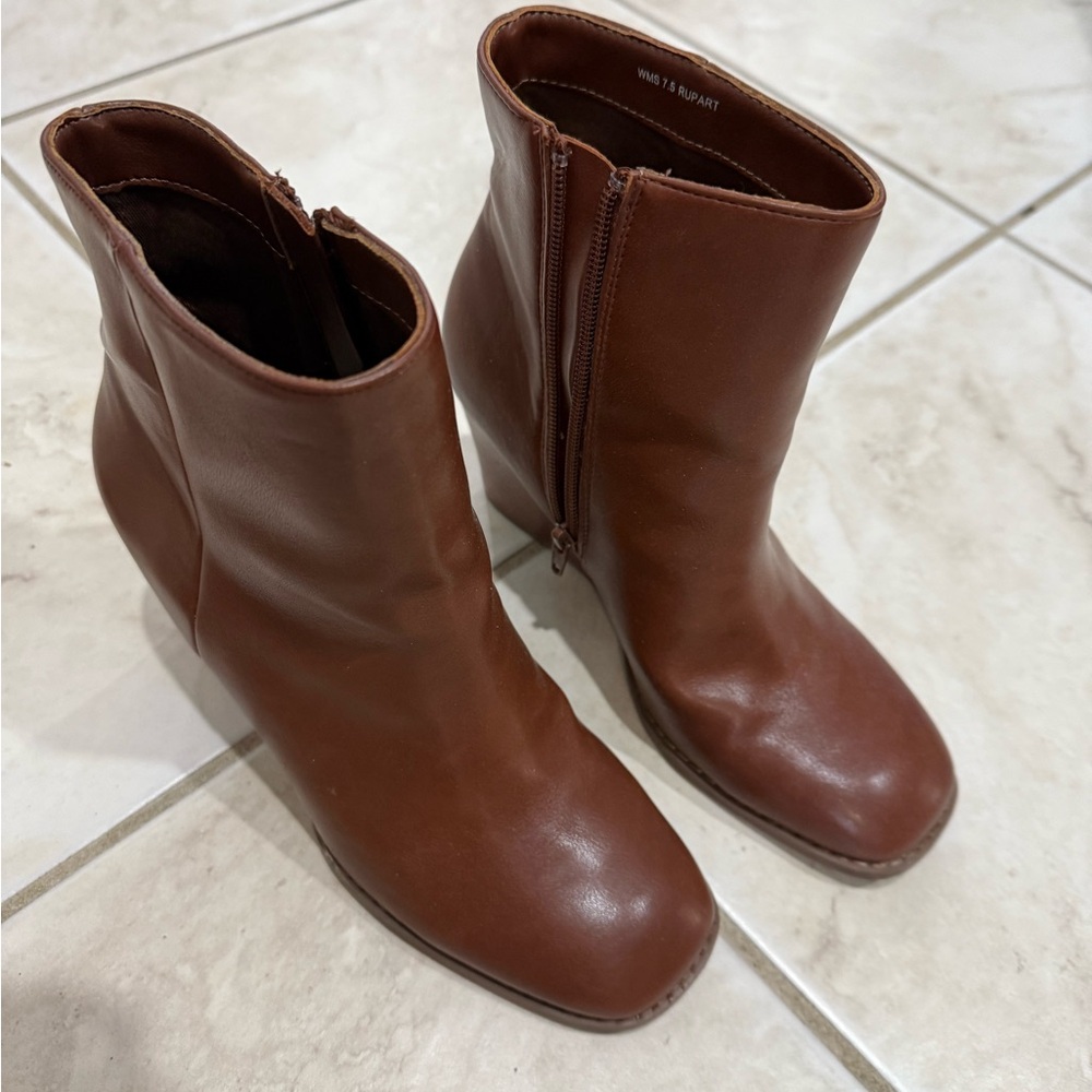 Brown Leather Ankle Boots